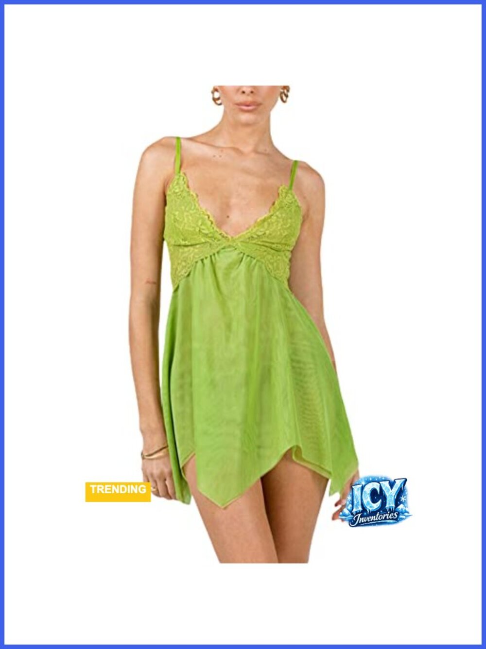 Women Fairy Lace Dress Sleeveless Mesh Mini Nightgown Lingerie Sheer Party